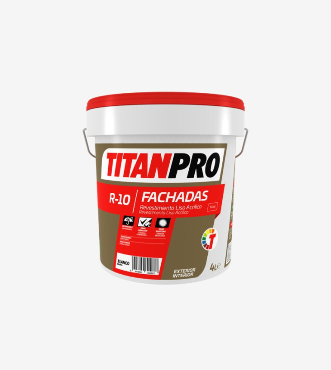 TITANPRO R10 REVESTIMIENTO ACRILICO LISO MATE BLANCO 15L