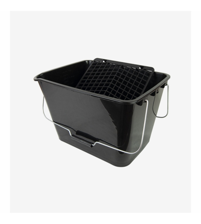 CUBETA PLASTICO PRO 16L NEGRA+REJILLA PLASTICO PENTRILO
