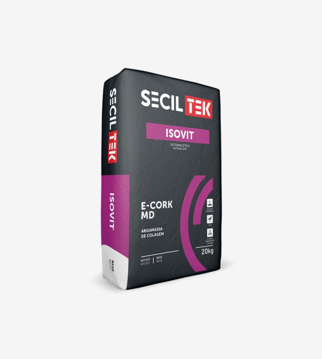MORTERO PARA EL PEGADO DE CORCHO DEL SATE MD FACHADA ISOVIT E-CORK MD 20KG SECILTEK