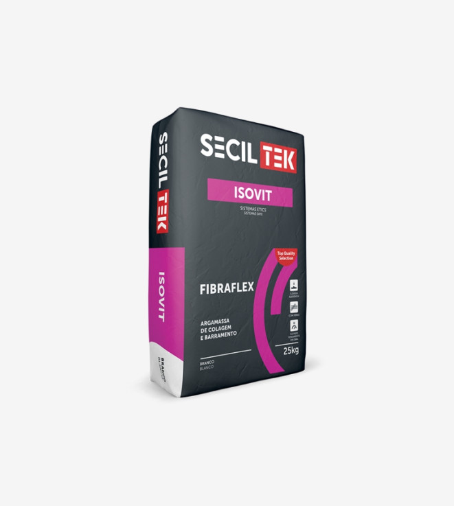 MORTERO BLANCO CON FIBRA PARA EL S.A.T.E. ISOVIT FIBRAFLEX 25KG SECILTEK