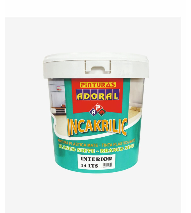 PINTURA PLASTICA MATE INCAKRIL BLANCO NIEVE ADORAL