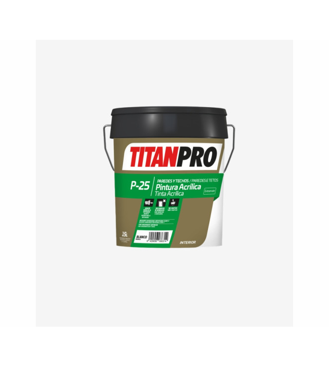 TITANPRO P25 PINTURA ACRILICA INTERIOR BLANCO EXTRA MATE